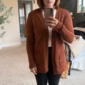 Rust Open-Front Cardigan